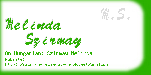 melinda szirmay business card